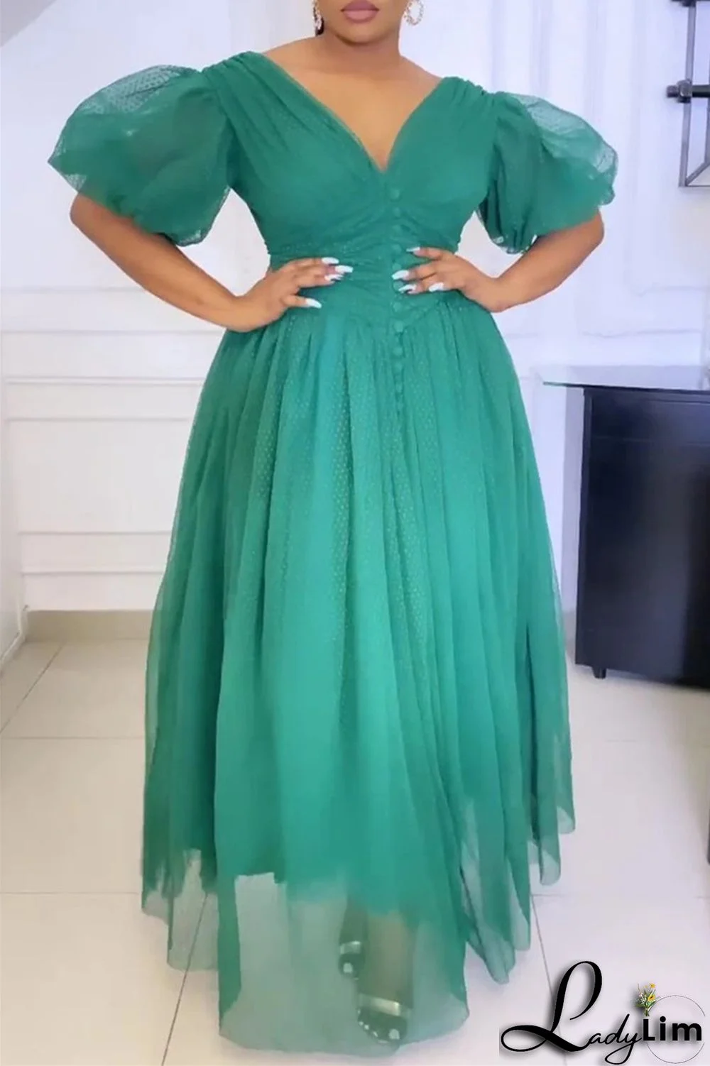 Purple Fashion Casual Solid Split Joint V Neck A Line Dresses