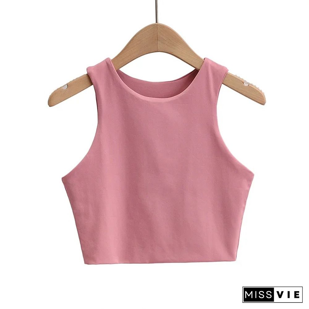 Summer Fashion Women Sexy Slim Tops O-neck Sleeveless Double Nylon Ladies Good Quality Tank Tops 6 Colors