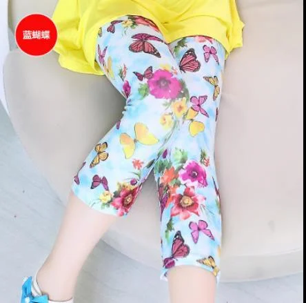 Kids Girls Leggings Spring Summer Flower Printed Children Trousers Girl Casual Skinny Pants 2021 Cute Toddler Leggings
