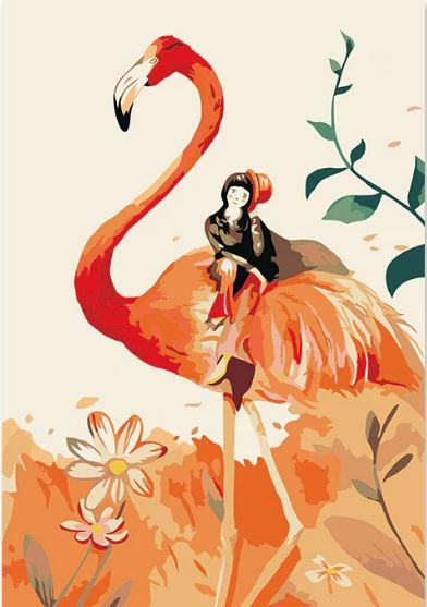 

Flamingo and little girl – Paint By Numbers - 40*50CM, 501 Original