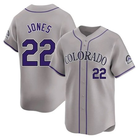 Men's Colorado Rockies #22 Nolan Jones  Gray Home Replica Jersey