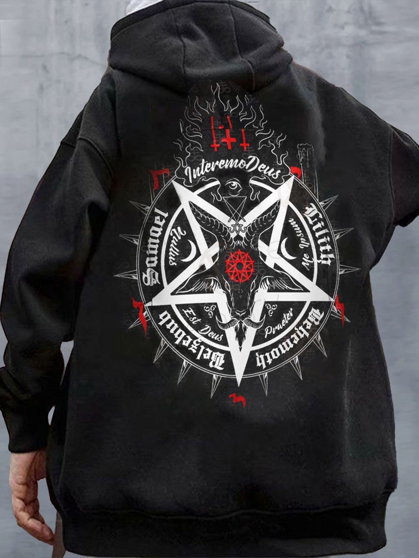 Satan Print Oversize Hoodie / TECHWEAR CLUB / Techwear