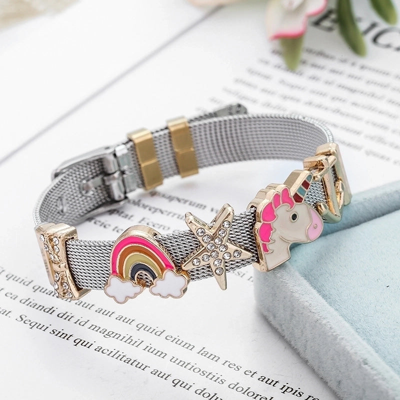 Cute Minimalist Heart Shape Titanium Steel Bracelets In Bulk