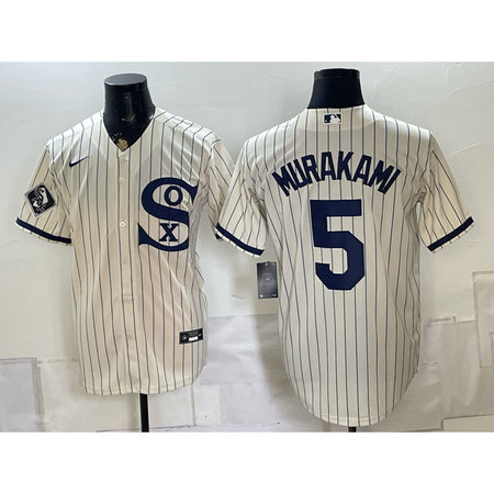 Men's Chicago White Sox #5 Munetaka Murakami White Stitched Baseball Jersey C4TN