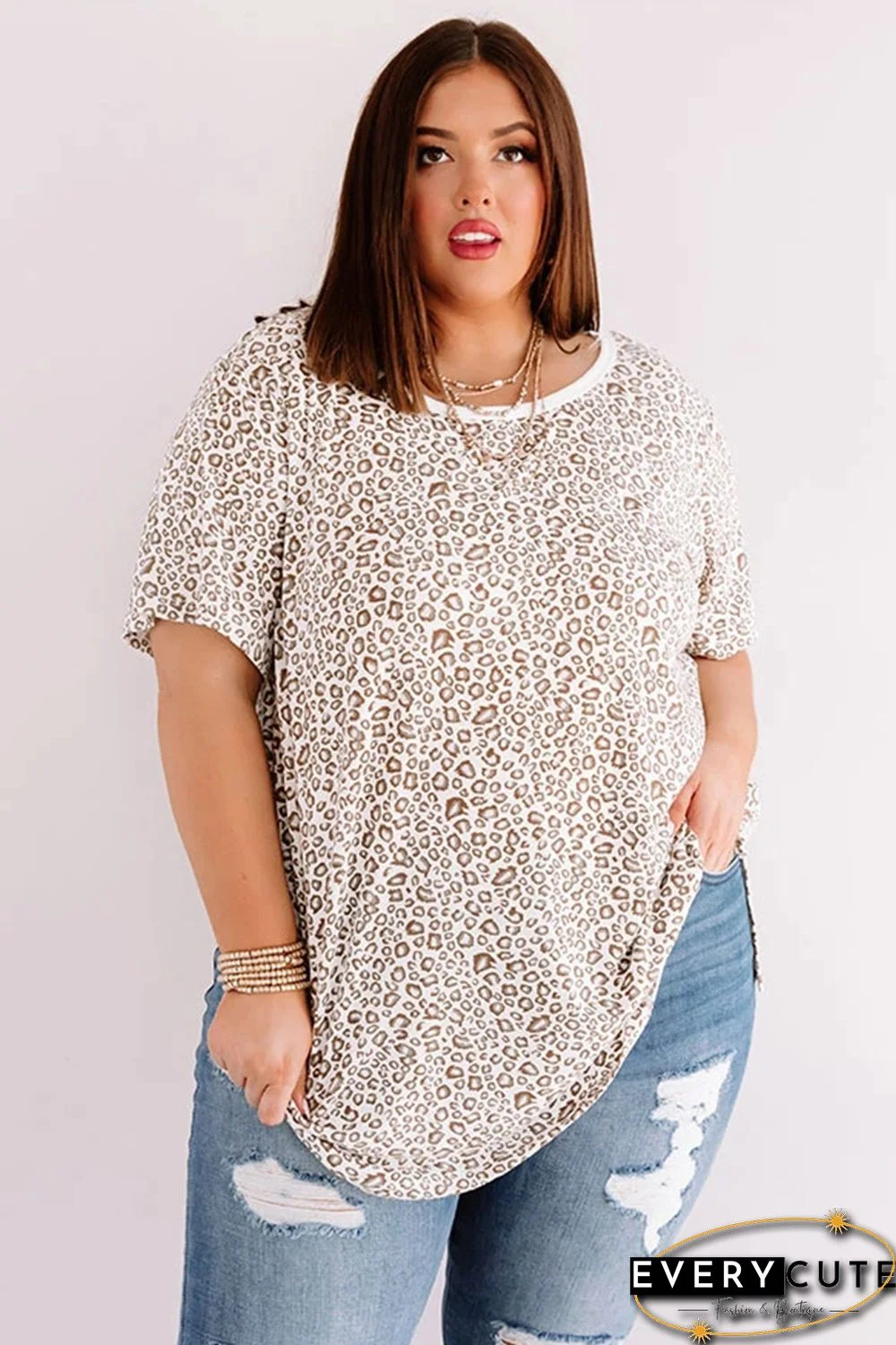 Plus Size Leopard Shift Tee