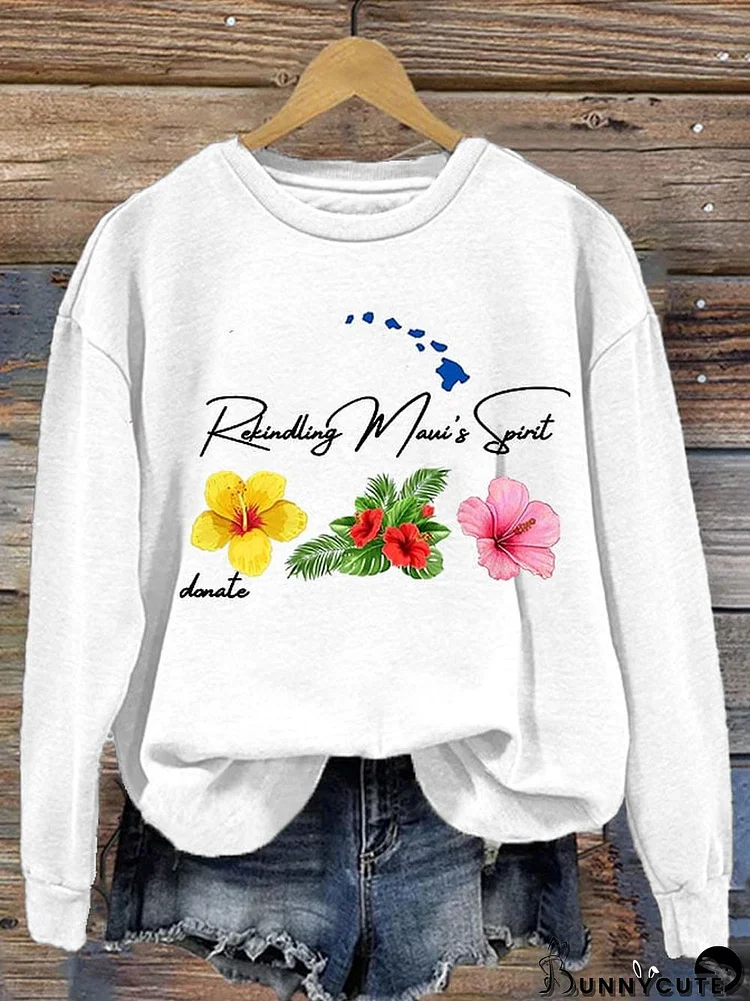 Rekindling the Spirit of Maui Women's Casual Printed Sweatshirt