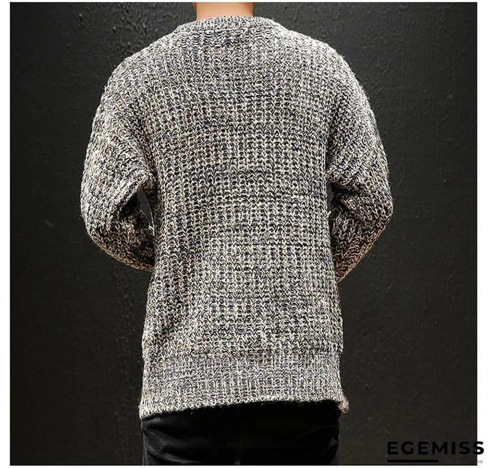 Men Ripped Hole Sweaters Pullovers Male Casual Fashion Slim Fit Large Size O Neck Knitted Sweaters Knitwear | EGEMISS