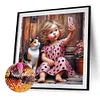 Jolie fille - perceuse ronde peinture diamant - 40*40cm