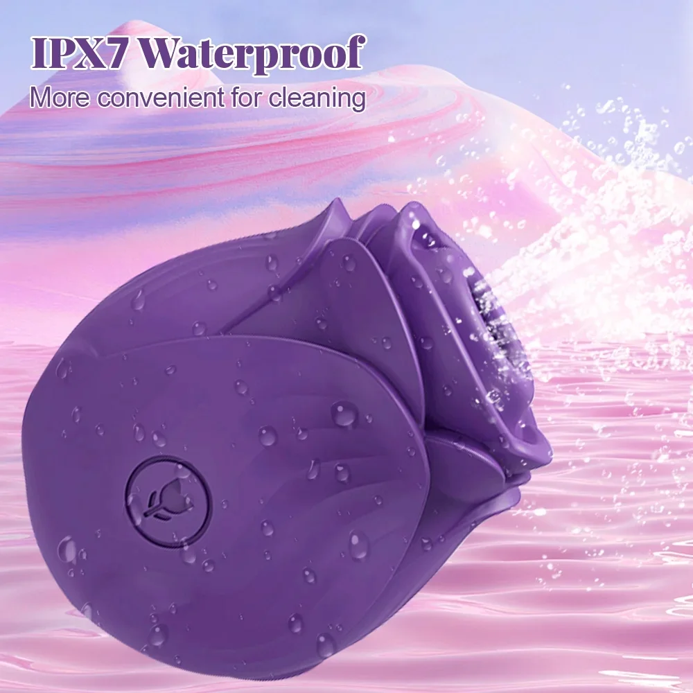 Rose Clitoral Sucker Sex Toy For Women and Remote Control Adjustable Nipple Toys Rose Vibrating Nipple Clamps With 10 Modes 