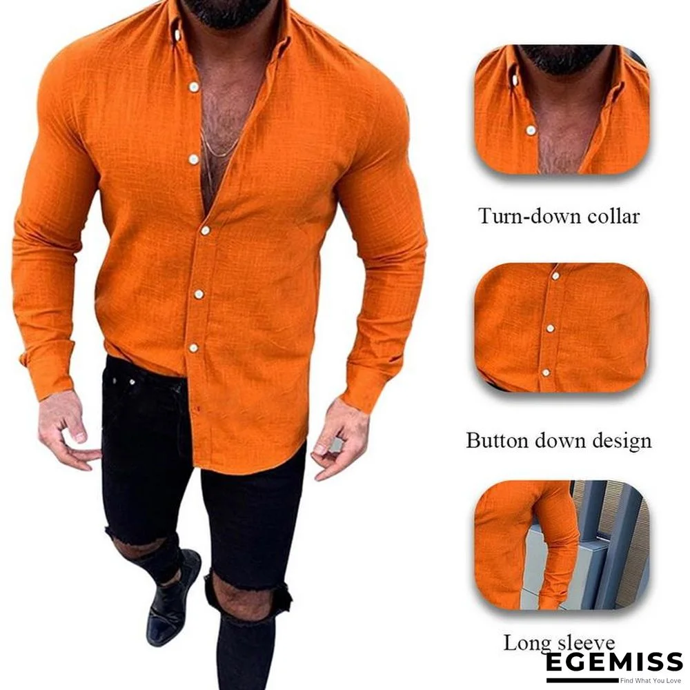 Men Fashion Long Sleeve Solid Button Shirts | EGEMISS