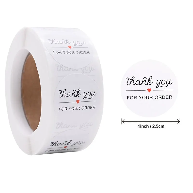 500pcs 1inch Thank You Stickers Round Seal Label Stationery Stickers Wedding Birthday Party Decoration Handmade Christmas Gifts