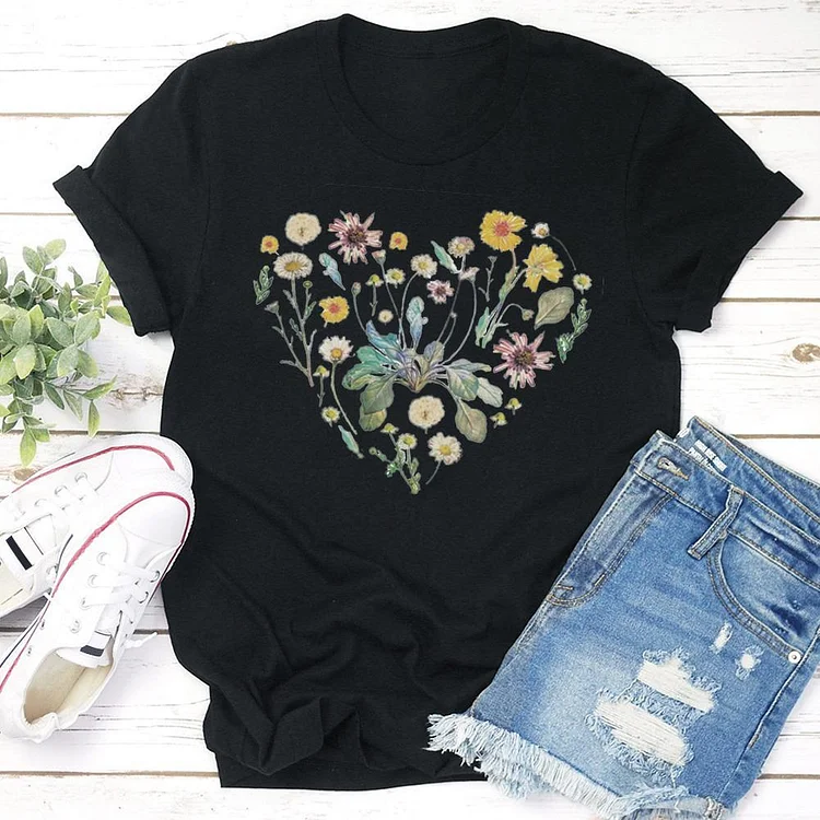 Botanical Print T-Shirt Tee --Annaletters