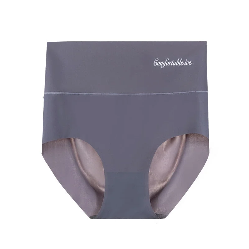 New Sexy Women Panties Graphene Ice Silk Briefs Seamless Underwear High Waist Pants Comfort Lingerie Female Underpants Intimates