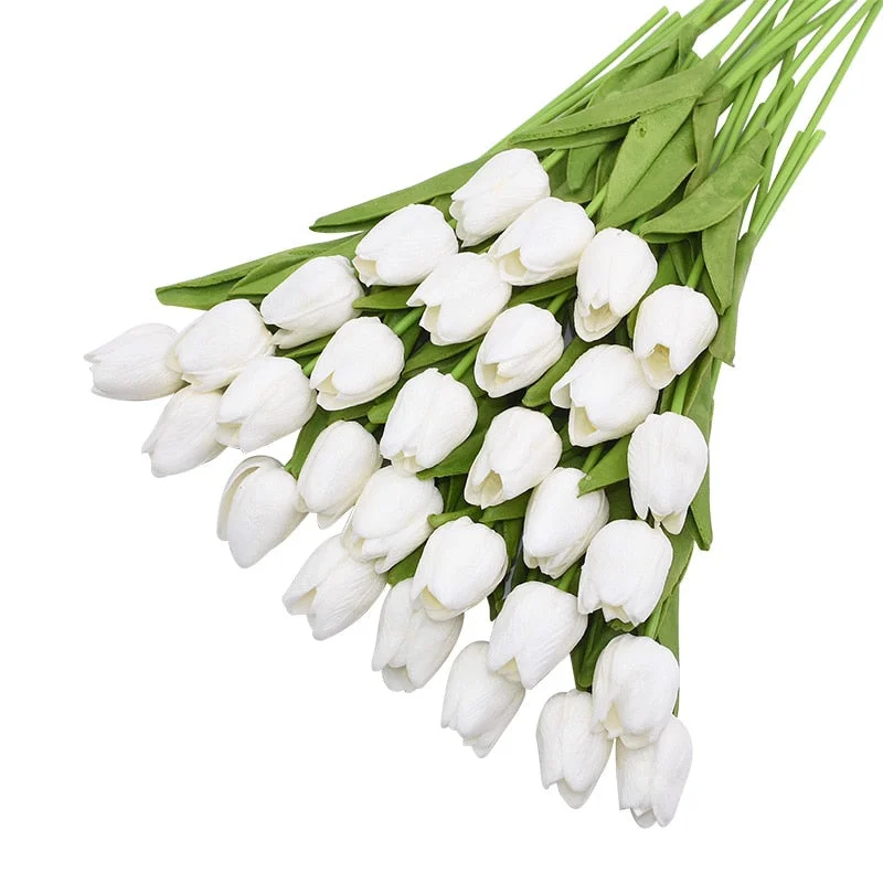 31Pcs/lot Tulips Artificial Flowers PU Calla Fake Flowers Real Touch Flowers for Wedding Decoration Home Party Decoration Favors