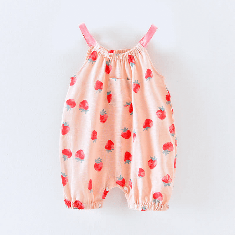 Baby Strawberry Pineapple Lemon Newborn Strap Bodysuit