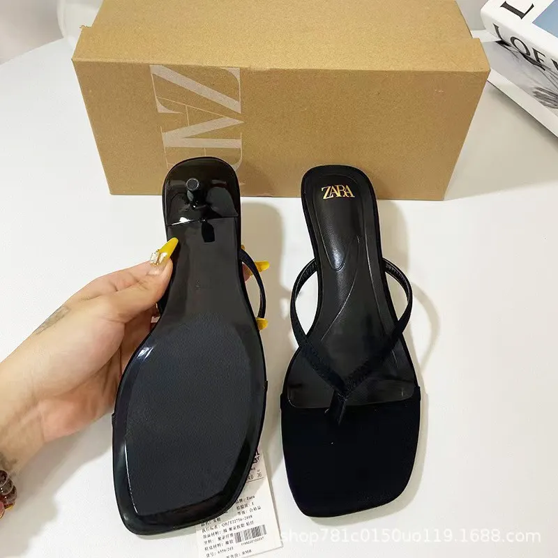 Breakj Breakj Spring New 2025 French Head High Heel Women's Shoes Black Characters Open After The Toe And Fashion Cool