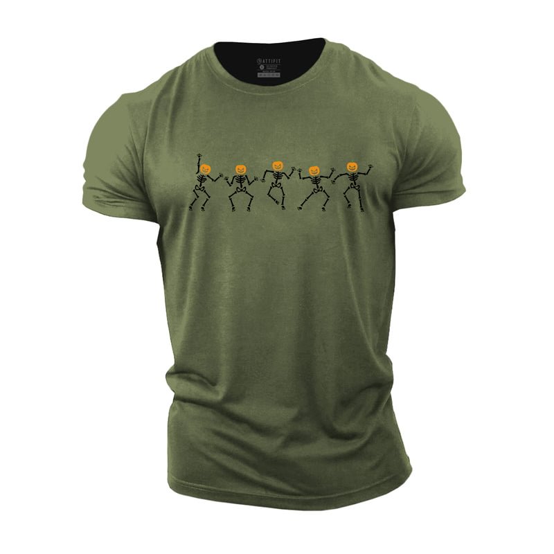 Cotton Dancing Skeleton Graphic T-shirts tacday
