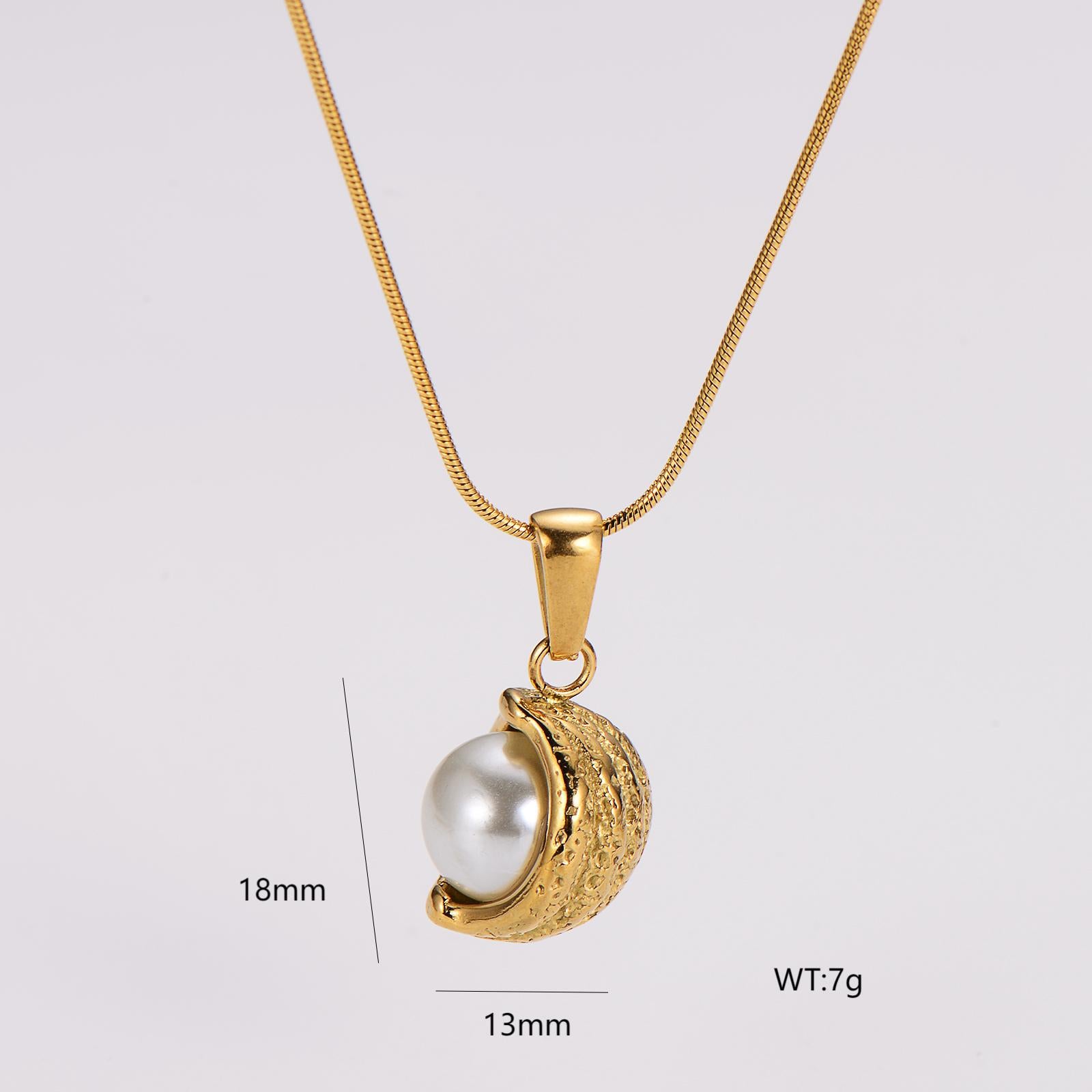Aml French Retro Fashion Geometric Love Necklace Female Stainless Steel Style Clavicle Chain
