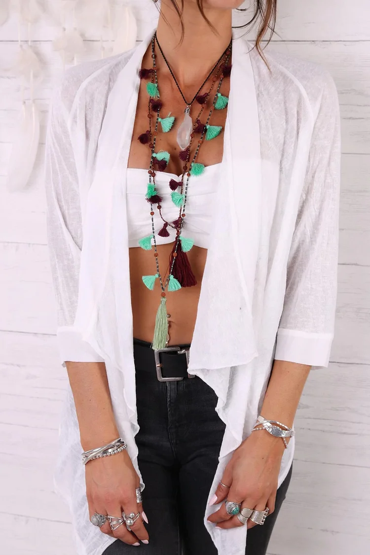 Soul To Soul Linen and Silk Kimono Top