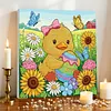 Easter Duck DIY Perlenmalerei Kunstsets mit Rahmen 25x25 cm Perlengem&auml;lde Bildkunst Basteln f&uuml;r Erwachsene Anf&auml;nger Wanddekoration f&uuml;r Zuhause