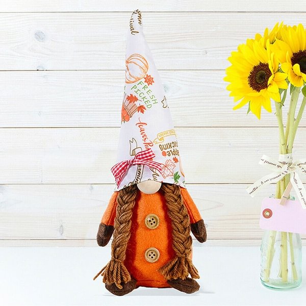 Halloween Faceless Gnome Pumpkins Plush Doll Ornaments Swedish Tomte Elf Decor