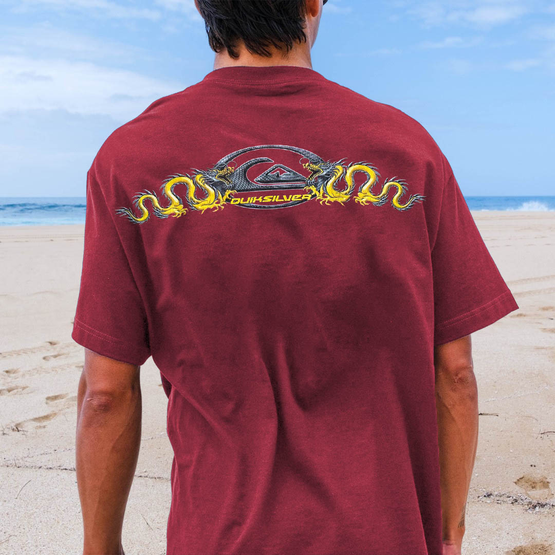 Unisex Vintage 90s Quiksilver Surf Beach Short Sleeve T-Shirt / [blueesa] /