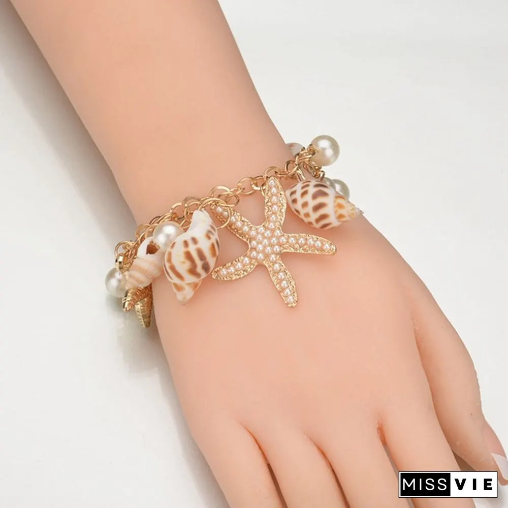Ladies Fashion Beach Wind Starfish Wild Shell Necklace Shell Bracelet