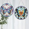 2pcs Diamond Painting 2D Flat Butterfly Pendant Decor for Home & Windows