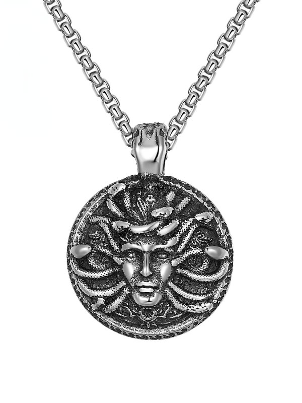 Greek Mythology Medusa Titanium Steel Necklace