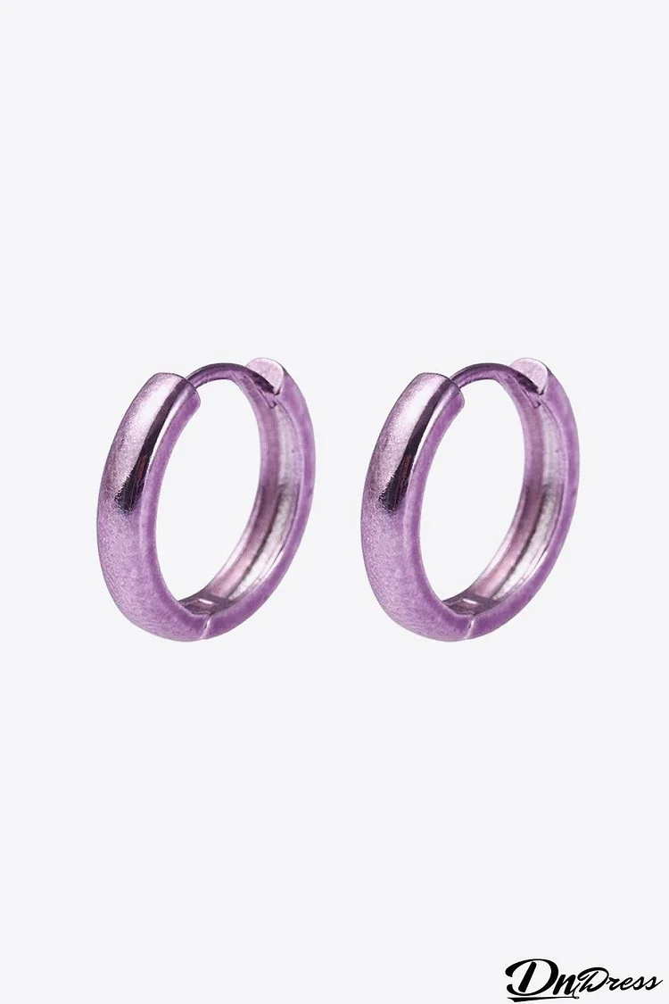 Minimalist Huggie Earrings in Lavender