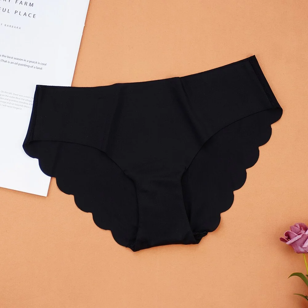 Billionm Women Seamless Silky Underwear Sexy Panties Knickers S-2XL Mid-waist Underpants Ladies Nylon Briefs Six Colors Dropshipping