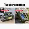 Rechargeable Solar High Power Searchlight Big Flashlight Waterproof for Outdoor
