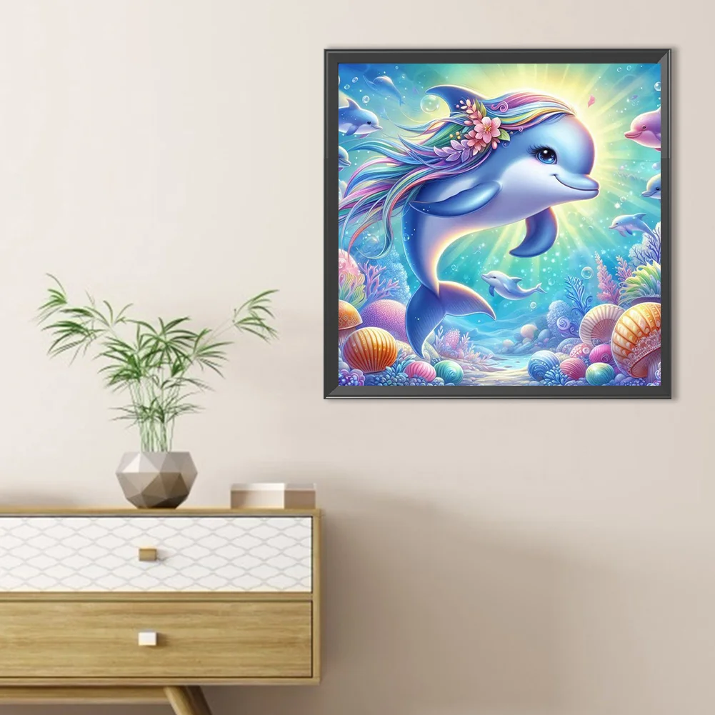 Diamond Painting - Full Round Drill - Dolphin(Canvas|40*40cm)