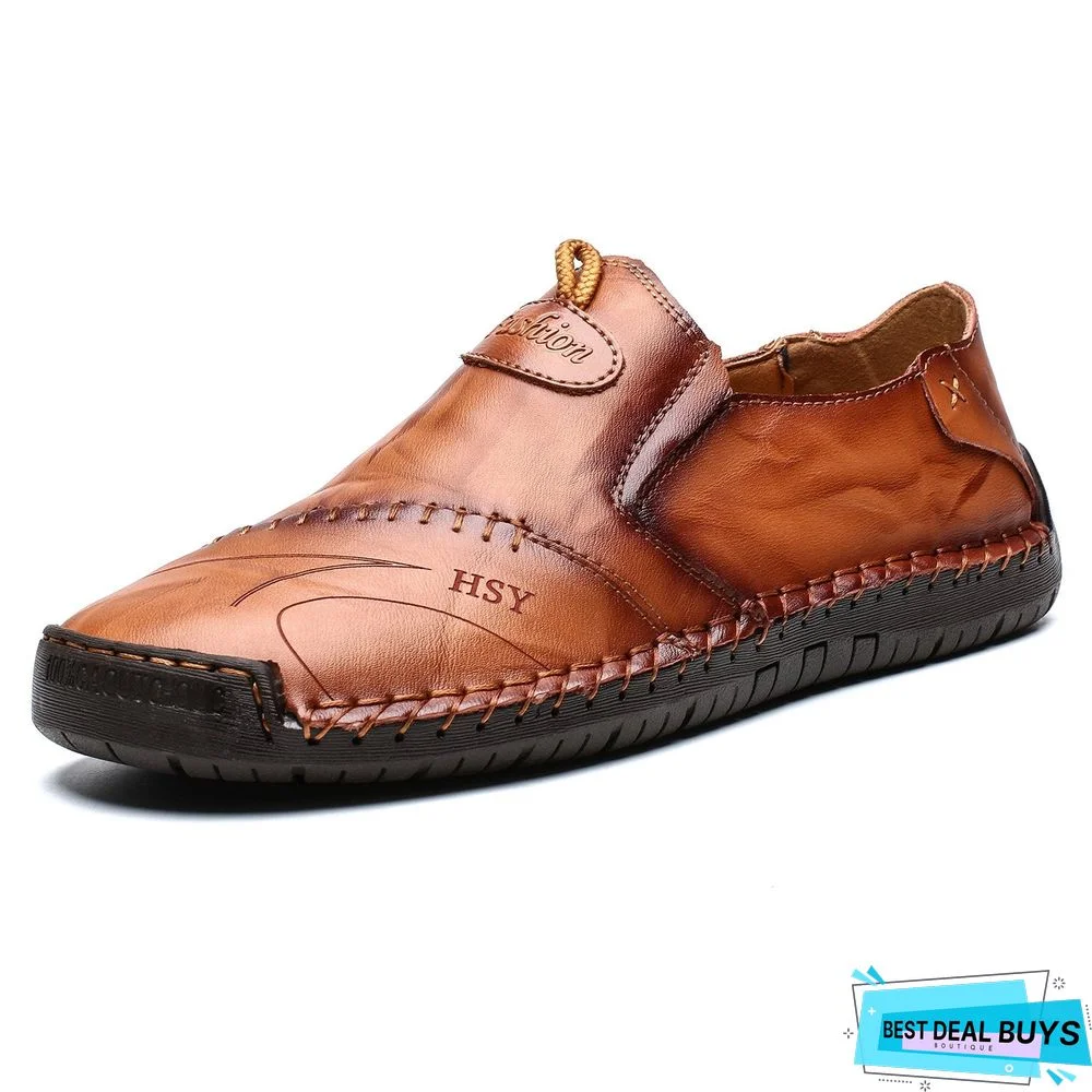 Hot Sale Genuine Leather Men's shoes Moccasins Loafers Shoes Waterproof Soft Breathable Flats