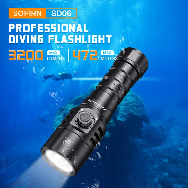 Sofirn SD06 3200 Lumens Diving Flashlight with SFT70 LED Scuba Torch