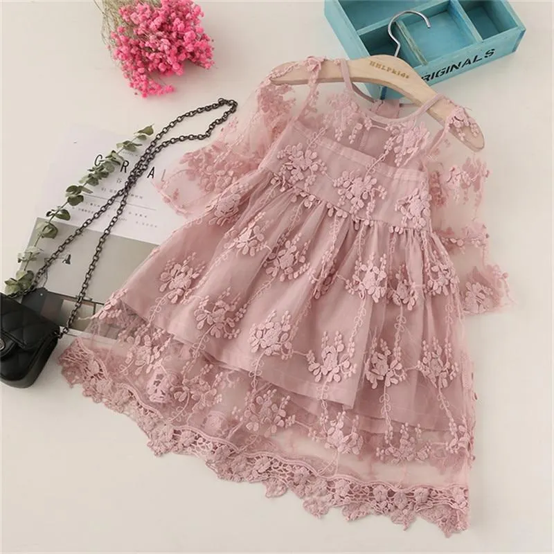Summer Girl Clothes Kids Dresses For Girls Lace Flower Dress Baby Girl Party Wedding Dress Children Girl Princess Dress 3 8Y