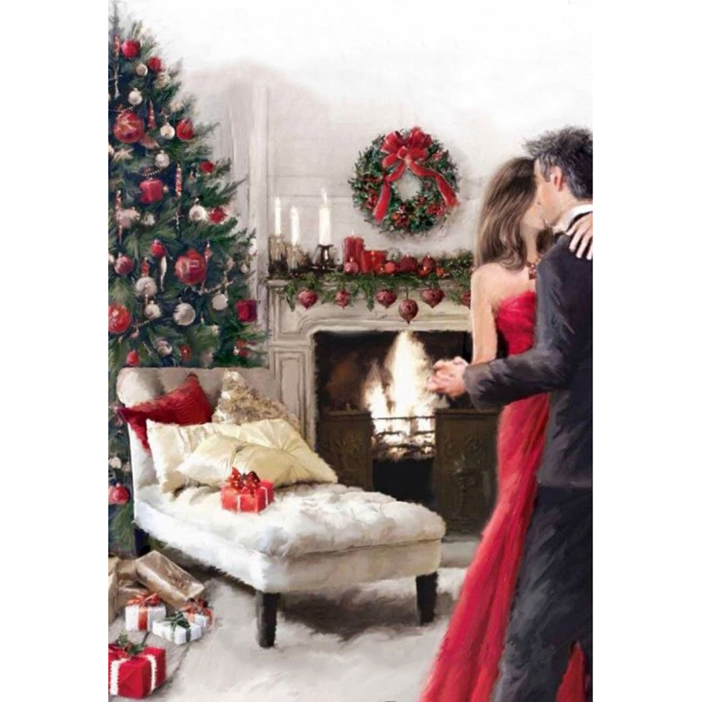 

Christmas Couples - 11CT Stamped Cross Stitch - 40*55CM, 501 Original