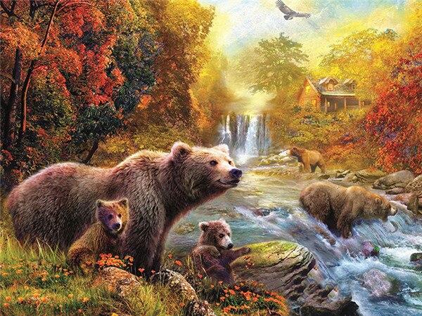 

Bears By Stream – Paint By Numbers - 40*50CM, 501 Original