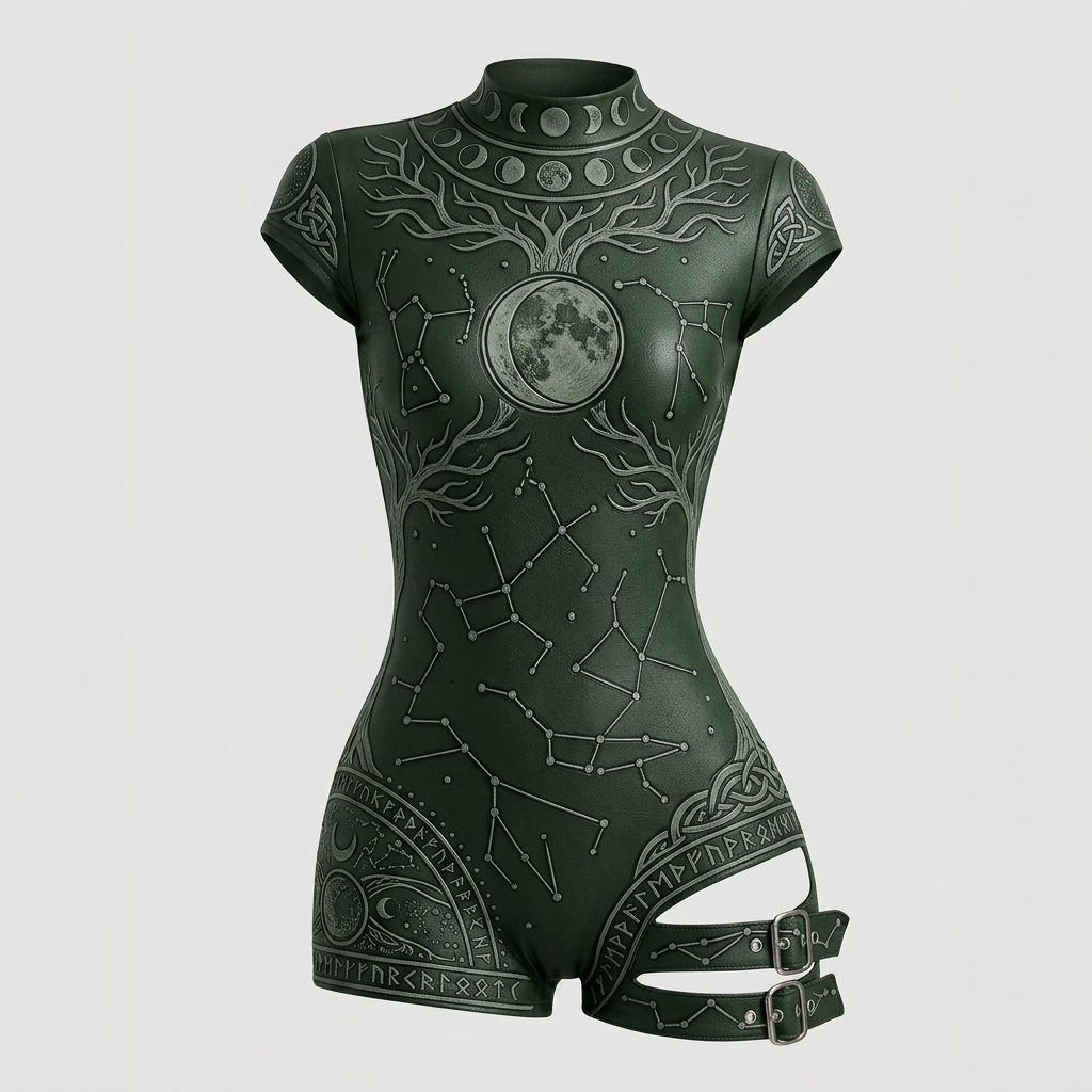 Viking-Style Tight-Fitting Swimsuit Bodysuit
