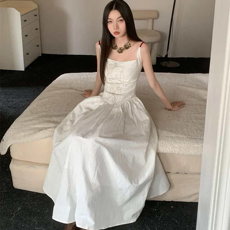 Aiertu DRESS TO IMPRESS Dresses Women Creativity Attractive Embroidery Elegant Streetwear Popular Holiday Chinese Style Ladies Ankle-Length Leisure Chic aiertu