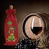 2pcs Christmas Diamond Art Linen Wine Gift Bag Diamond Painting Red Wine Bag Kit