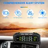 Solar/USB Charging TPMS Tire Pressure Monitoring System with 4 External Sensors
