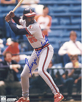 GEORGE HENDRICK CALIFORNIA ANGELS ACTION SIGNED 8x10