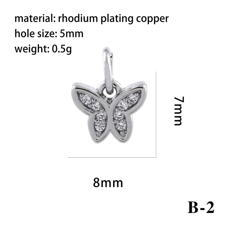 Elegant Minimalist Bee Dragonfly Butterfly Copper Plating Inlay Zircon 18k Gold Plated Charms