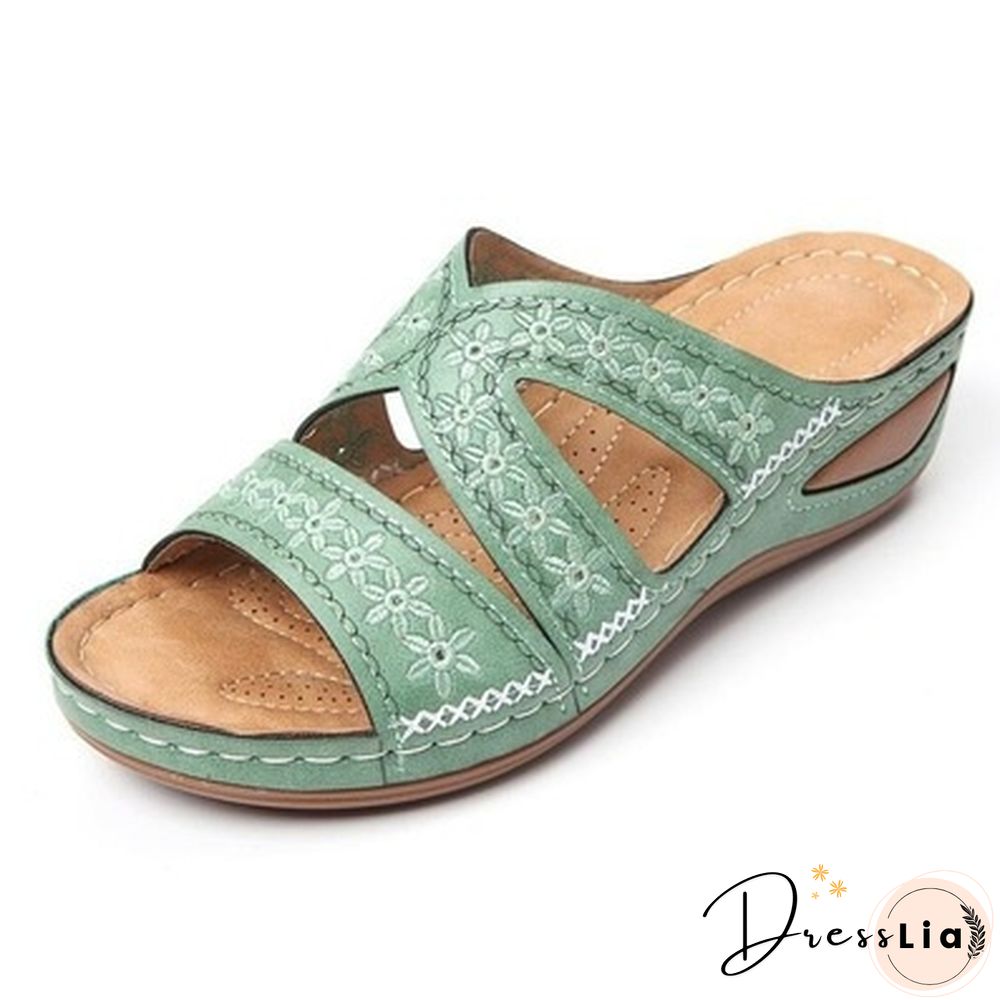 Women's Fashion Casual Sandals Open Toe Summer Sandals Vintage Wedge Slippers Platform Sandals Plus Size 35-43