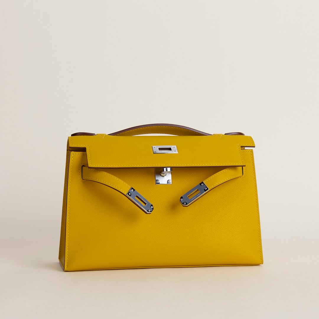 Kelly pochette Swift 9D Jaune amber PHW