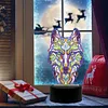 DIY Diamond Painting 7 Color Night Light Lamp Home Decoration Ornament Gift Kit(Wolf)