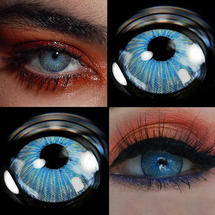 【U.S WAREHOUSE】New York Blue (Normal Pupil) Colored Contact Lenses