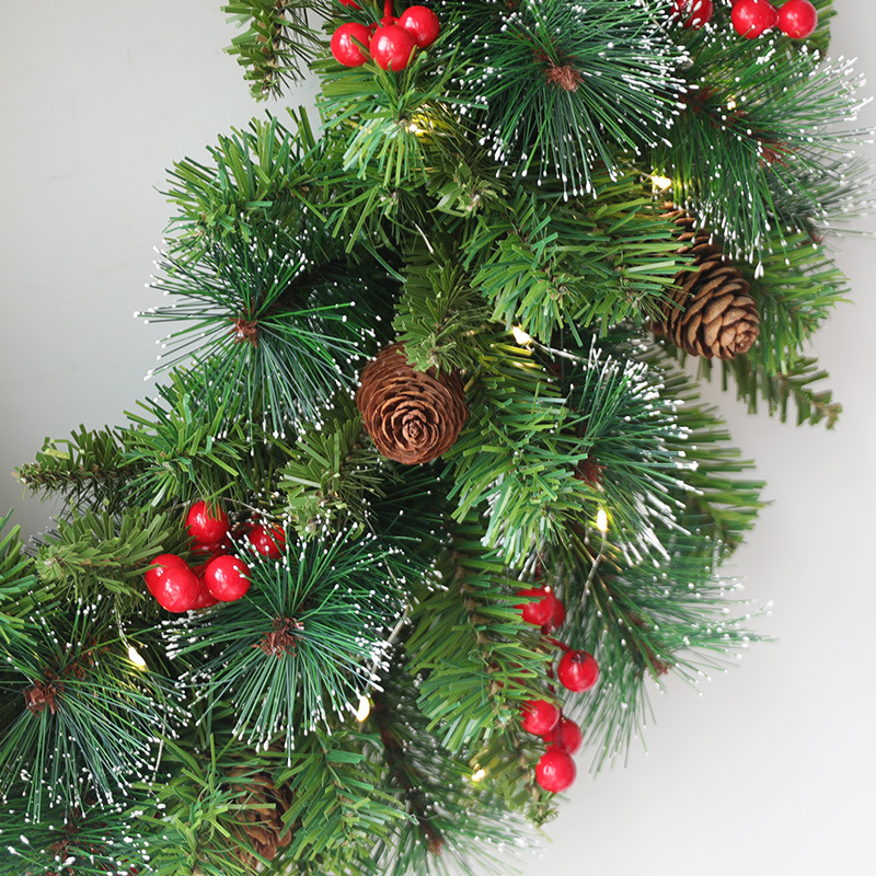 Prelit Christmas Wreath Mixed Ornaments and Mud Stranded White