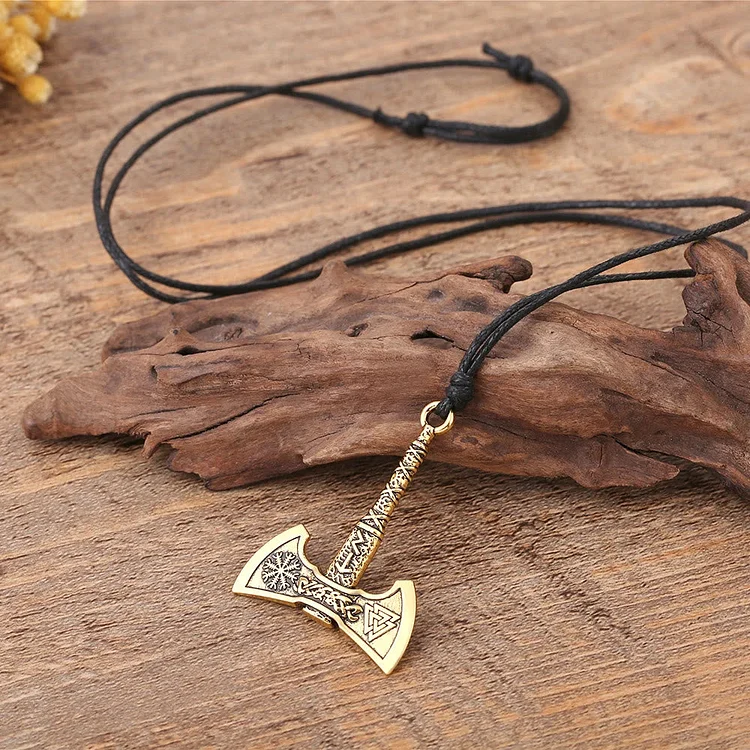 Coutureaura Viking Axe Pendant Amulet Necklace